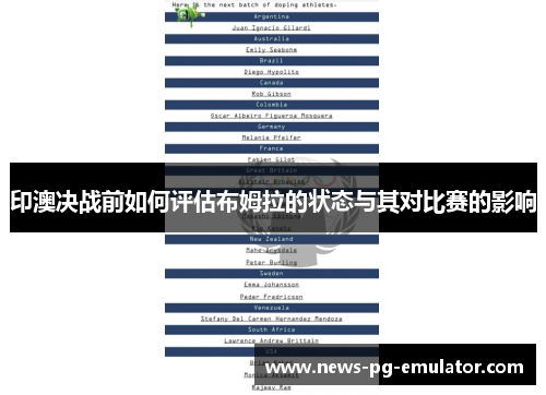 印澳决战前如何评估布姆拉的状态与其对比赛的影响